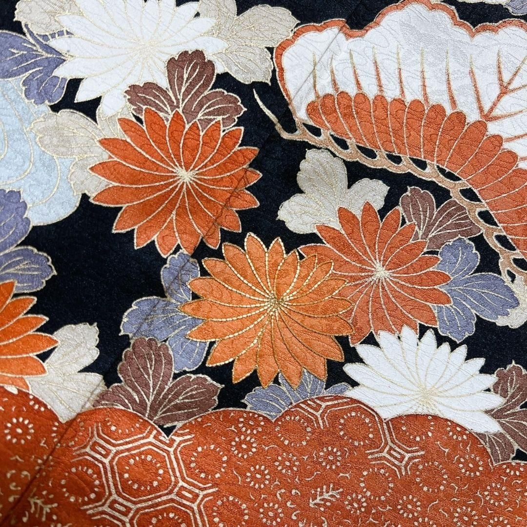 振袖フルセット(8点)・金駒刺繍・銀通し・金彩加工・鹿の子柄・正絹