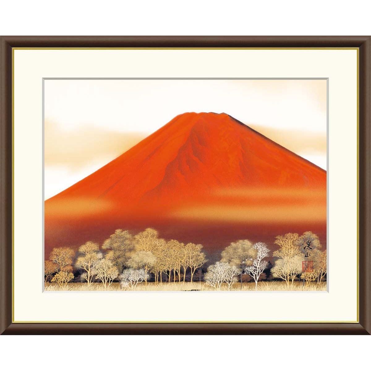 瀧下尚久「明日香（共シール）」額装○日本画作品 落款 押印 ○ 瀧下