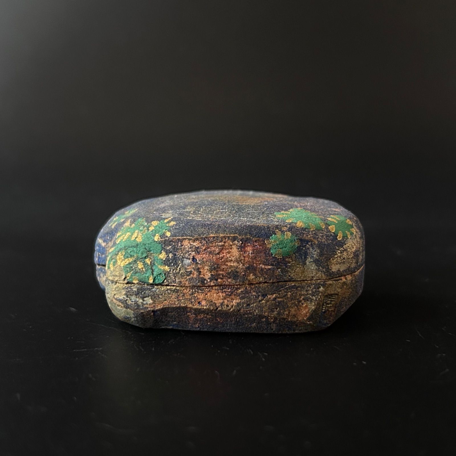 茶道具 さざれ石 香合 人形屋 大島嘉楽 共箱 古稀 伏見人形 祝事 茶会