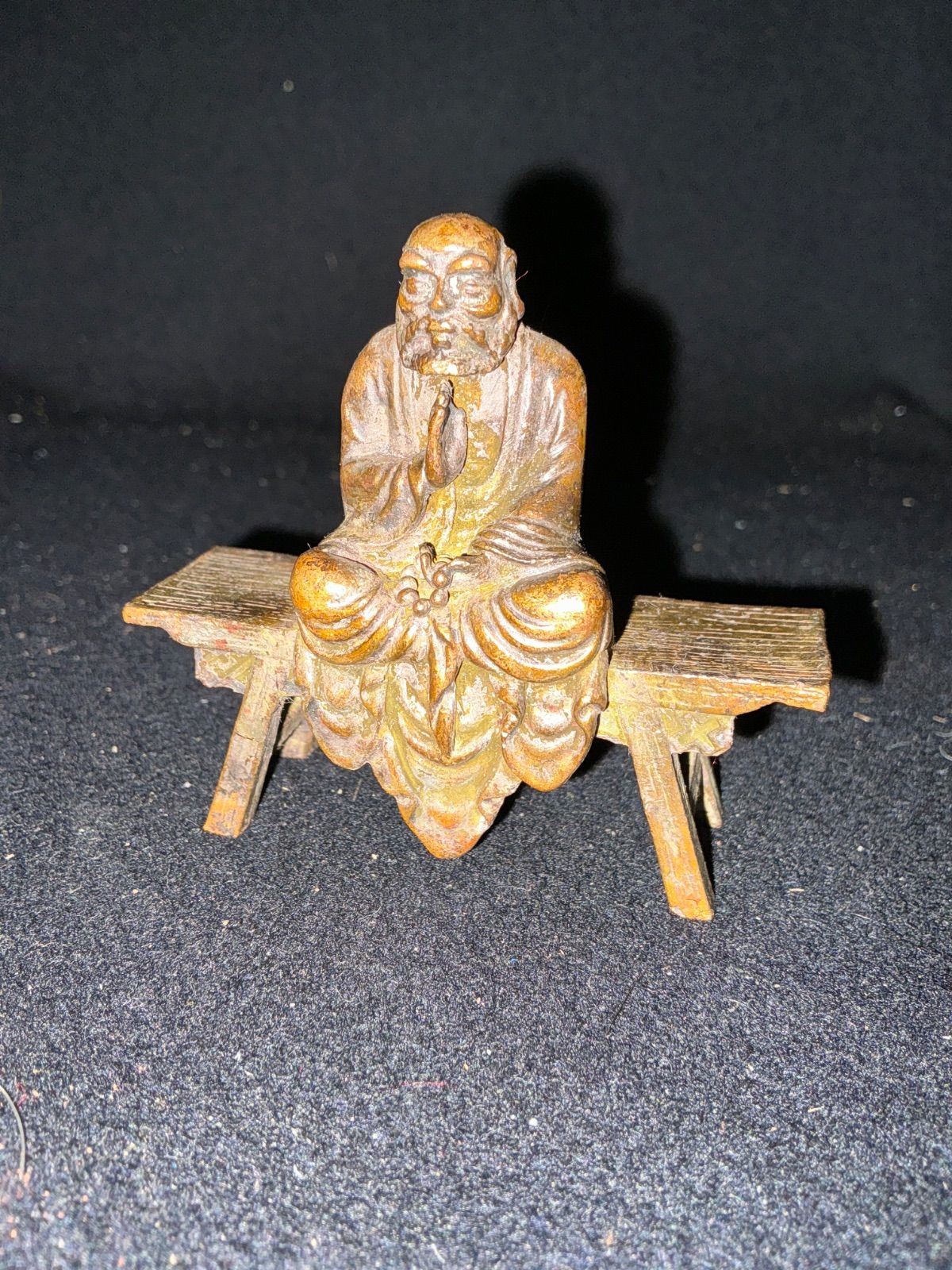 仏教美術 銅製仏像 沈思達磨祖師像 応接間 茶室 書斎 装飾品 工芸品 置物