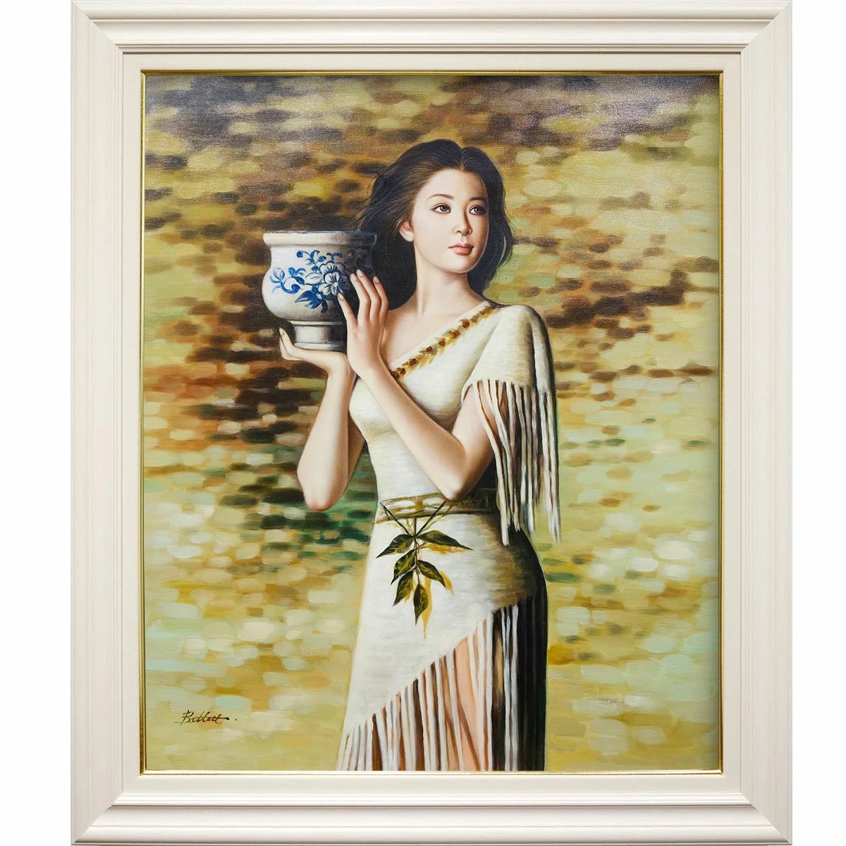 他の人発送×肉筆油彩画 【百合】 他の人発送×肉筆油彩画 【百合】 他の