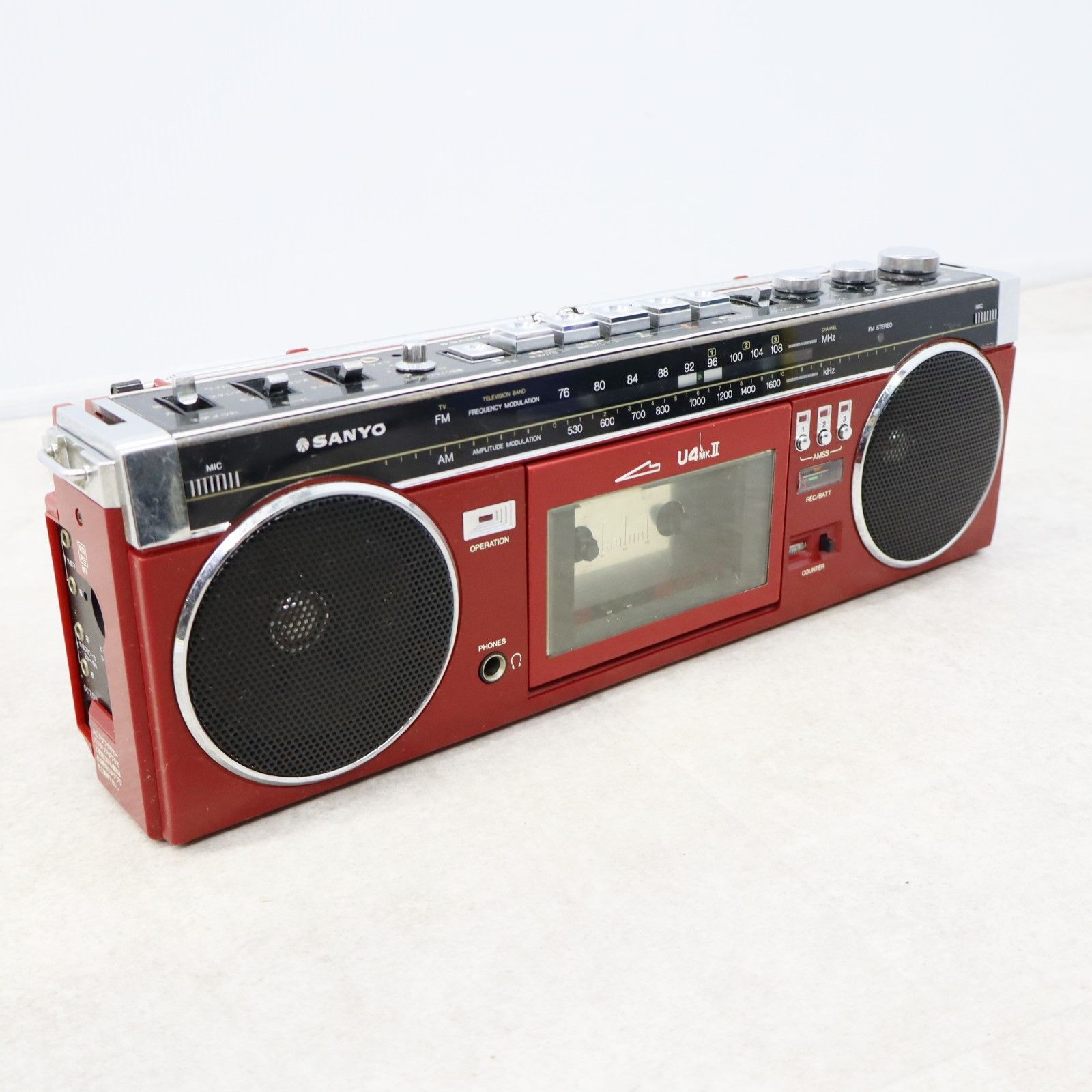 昭和レトロSANYOカセットレコーダー海外仕様 220V激レア初代物稼働品