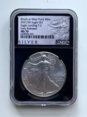 アメリカ2021年イーグル1ドル銀貨 トランプ赤ラベル NGC MS70ER