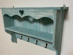 レア】ヴィンテージ フレンチカントリー ウォールシェルフ フック付き