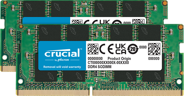 Crucial 16GB Kit (2 x 8GB) DDR4-3200 SODIMM | CT2K8G4SFS832A