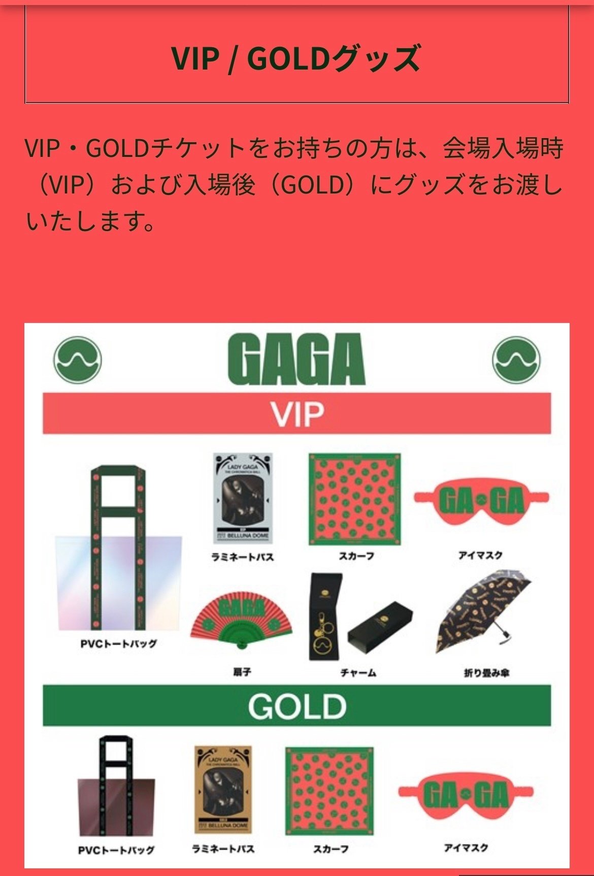 レディーガガ/ Lady Gaga/VIP席グッズ レディ・ガガ クロマティカ