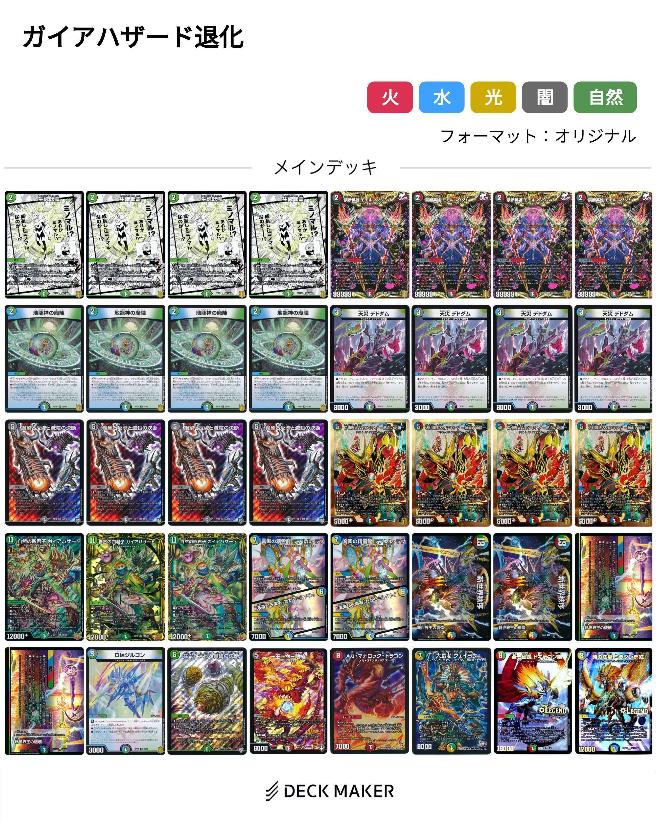 デュエルマスターズ ガイアハザード退化 デッキ 2023年 ガイアハザード
