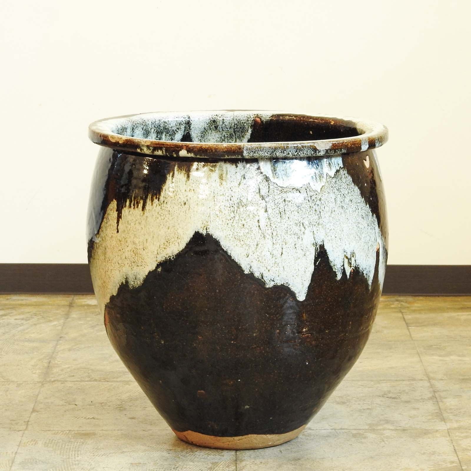 NO362 堤焼 甕 瓶 宮城 仙台 民芸 時代物 堤焼 甕(かめ) | iichi 日々