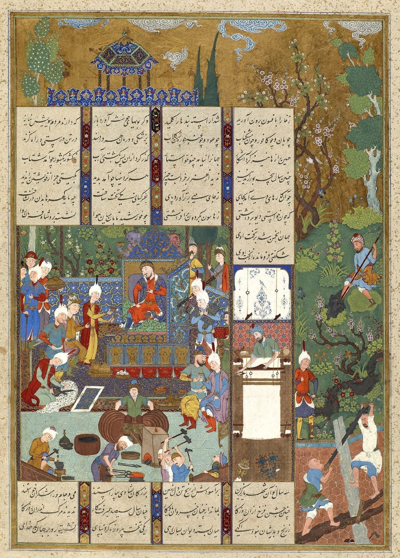 細密画 挿画 叙事詩 古代 ペルシャ 神話 伝説 歴史 装飾画 人物画 絵画