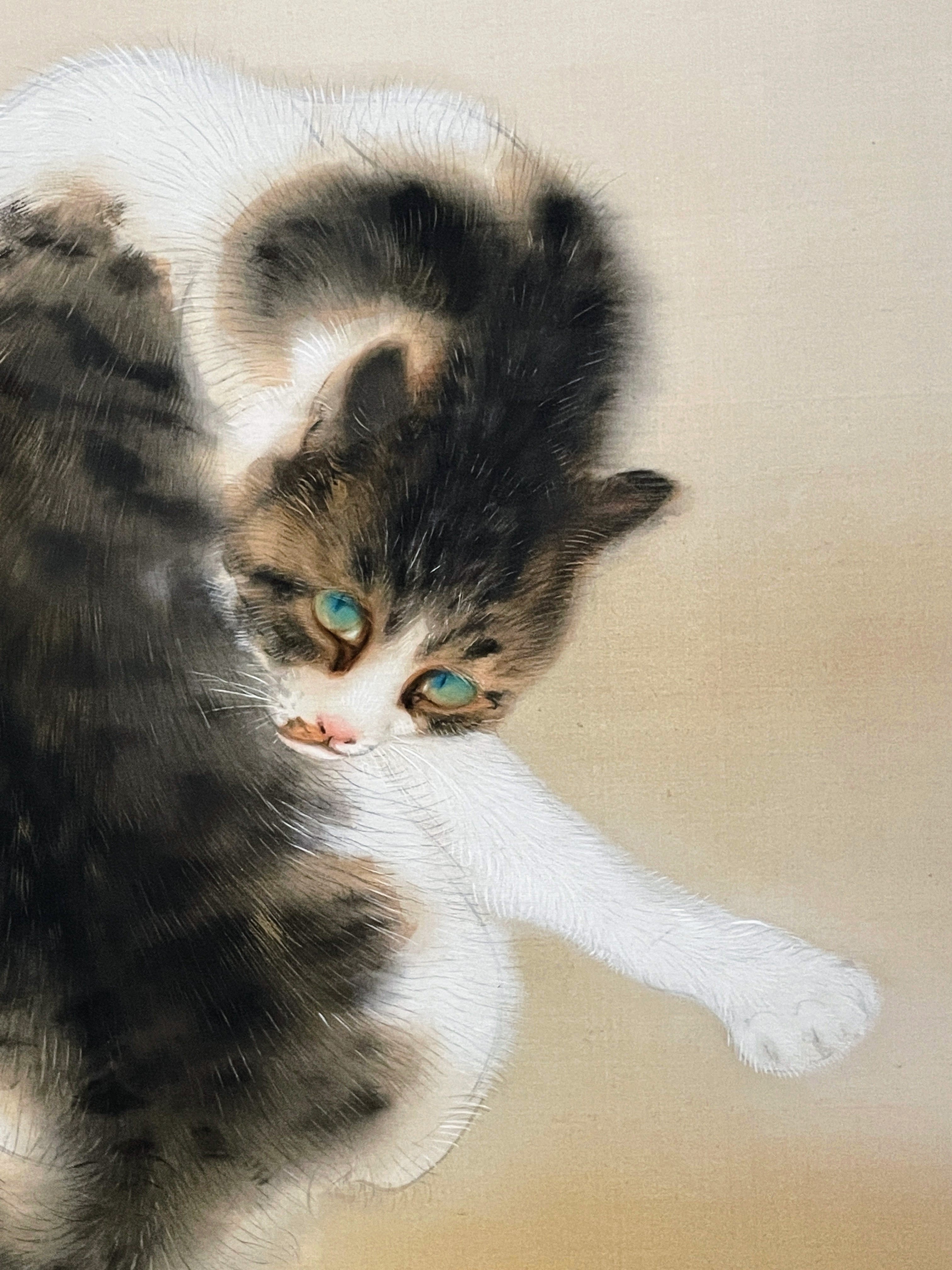 ⭐︎値下げ中⭐︎絵画 竹内栖鳳 【斑猫】 日本画 名画 インテリア 銀十