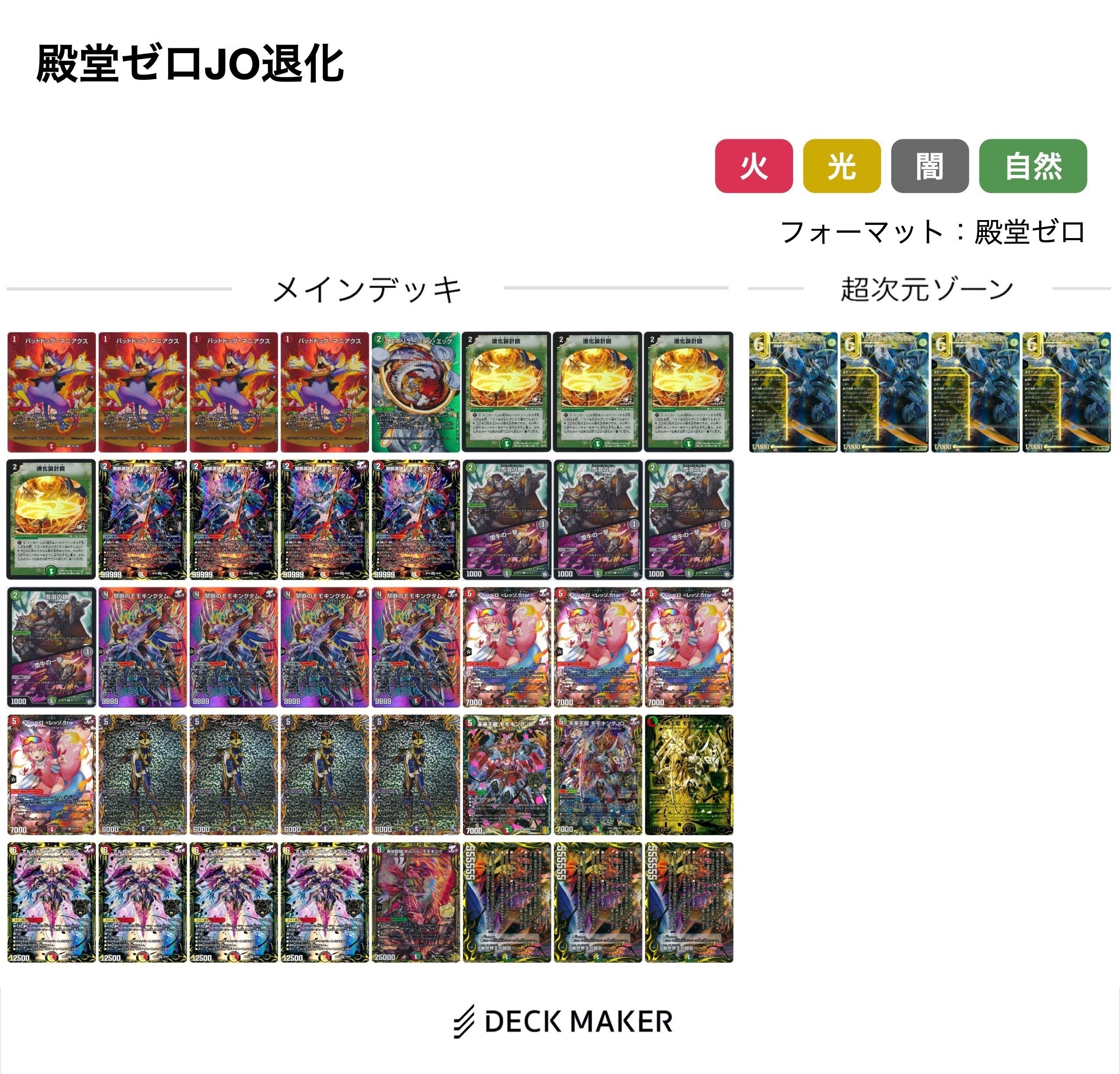 デュエルマスターズ jo退化 デッキ ゲートボール 殿堂ゼロ JO退化