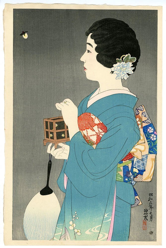 伊東深水、スケッチ画（素描画集4巻p83 no469）【修善寺】 伊東深水