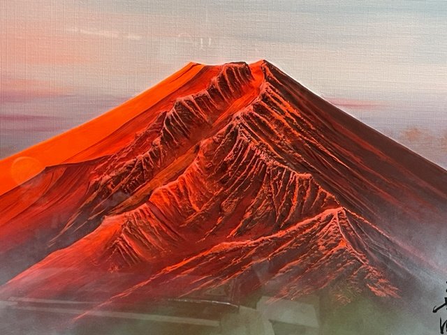 立体画「赤富士」 百瀬善明 「赤富士」 立体絵 絵 絵 風景画 美術品