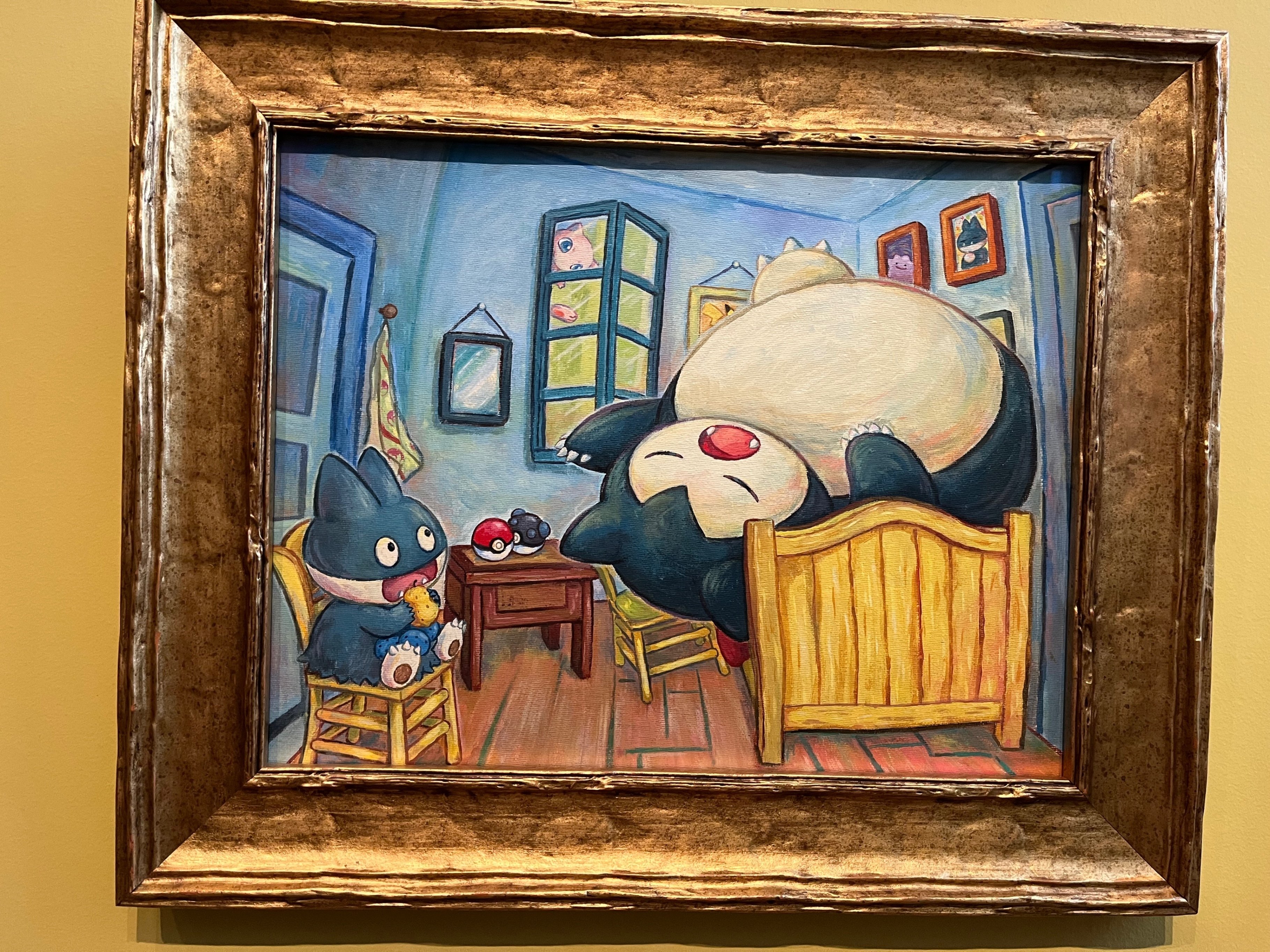 ゴッホ×ポケモン ショップ プリントアート3枚 ゴッホピカチュウ