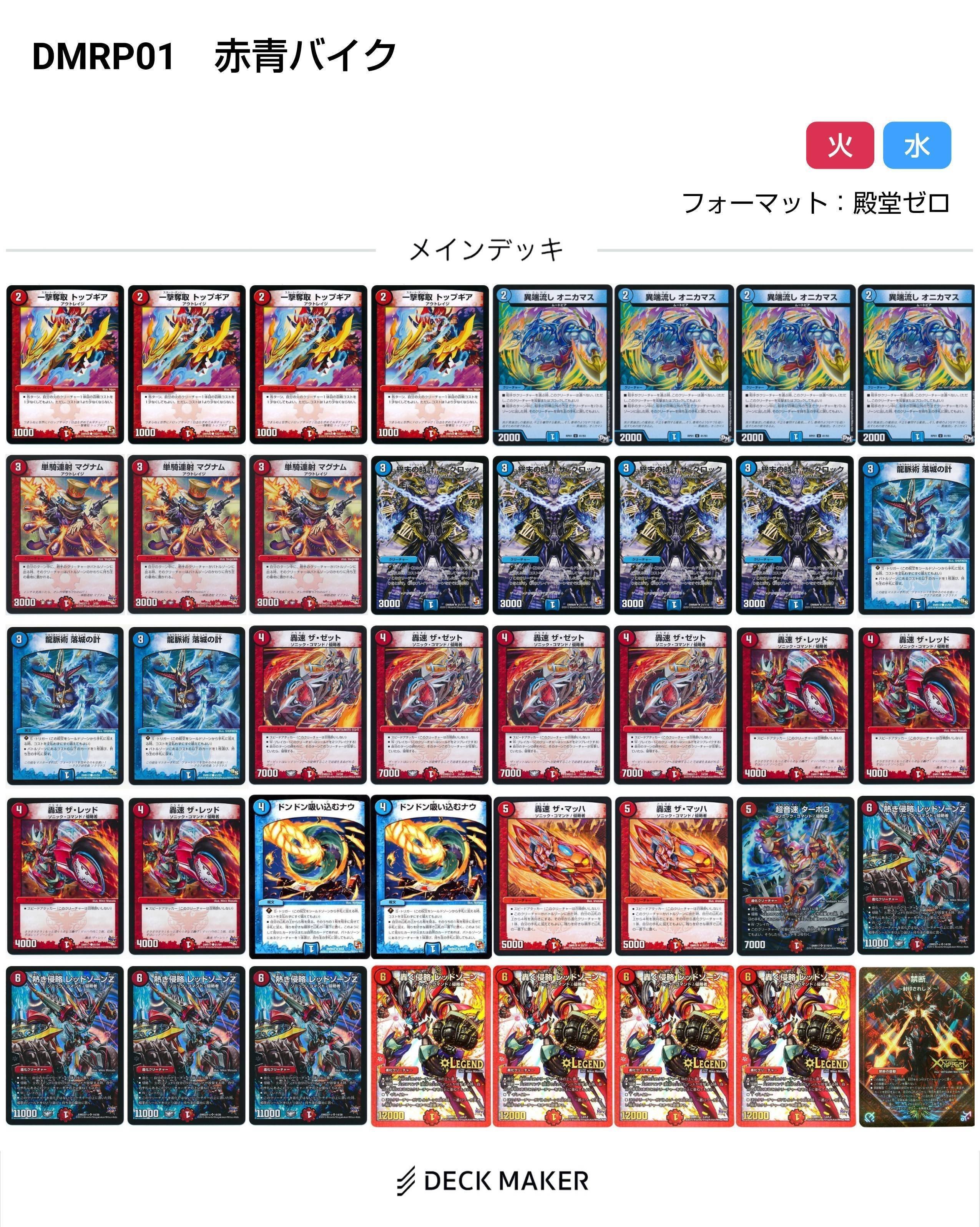 デアリレッドゾーン デアリバイク デッキ 改造パーツ付き デュエマ引退