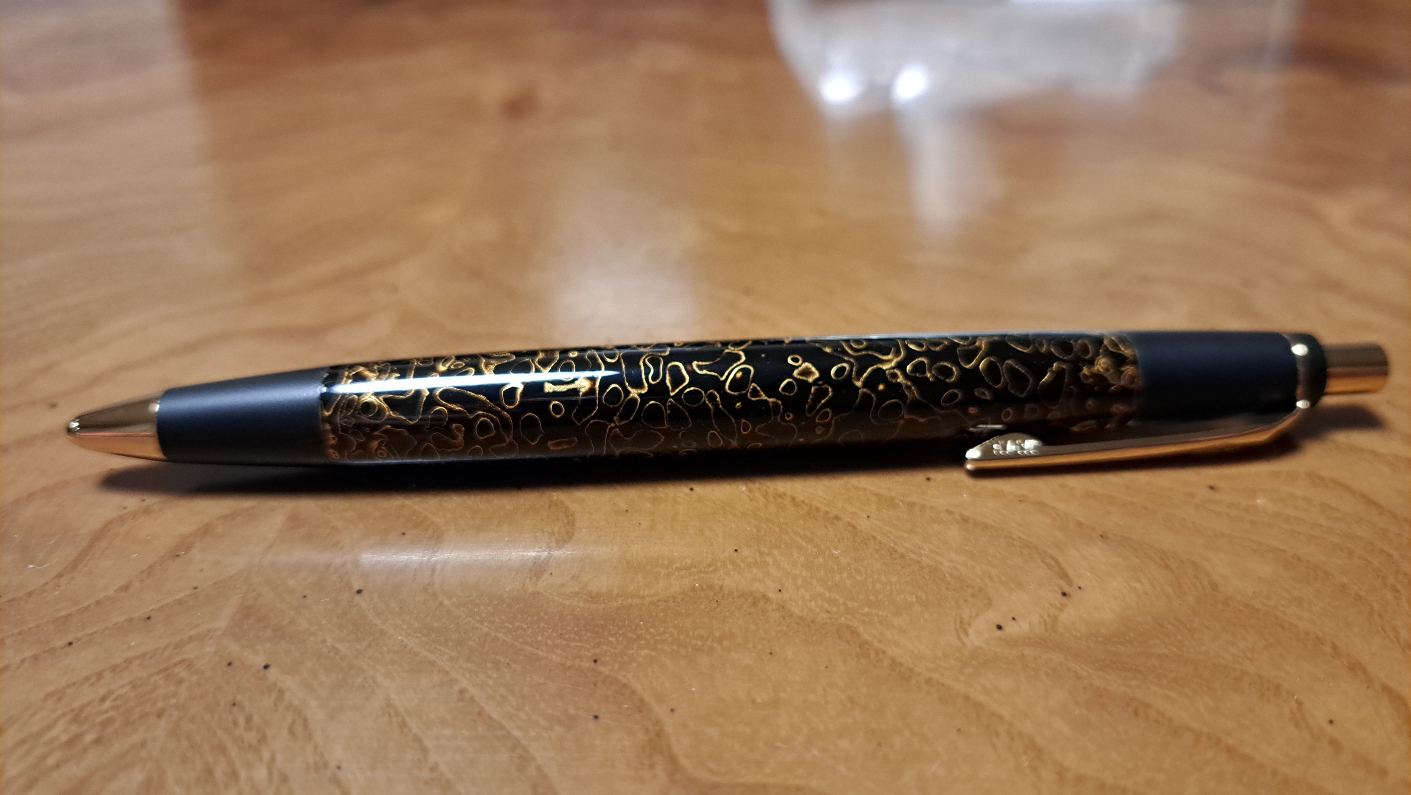 19）野原工芸兆春塗り黒金箔シャープペンシル｜文具好きの冷えペン🐧