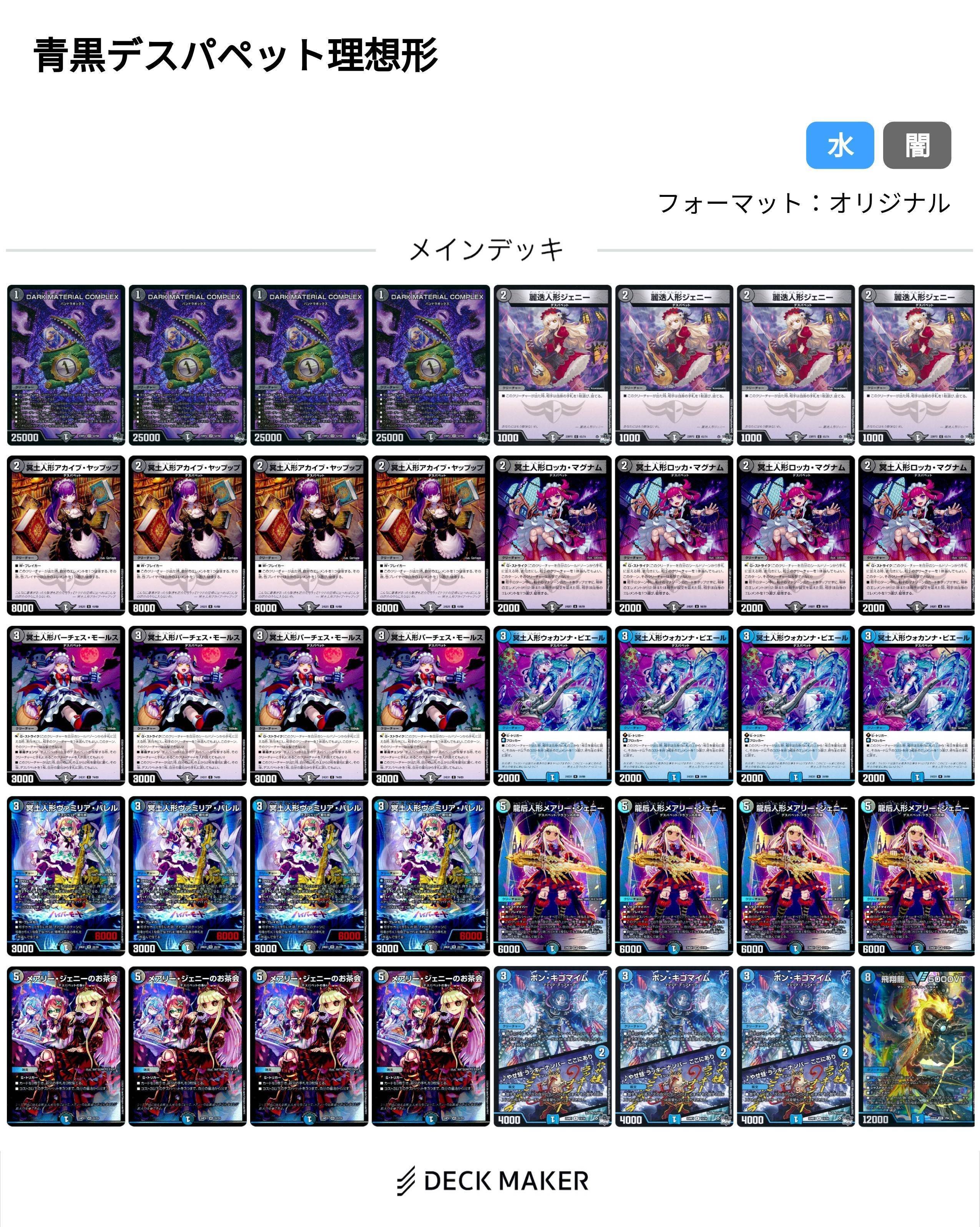 青黒デスパペット 青黒コンプ デッキ 青黒COMPLEXデスパペット覚え書き