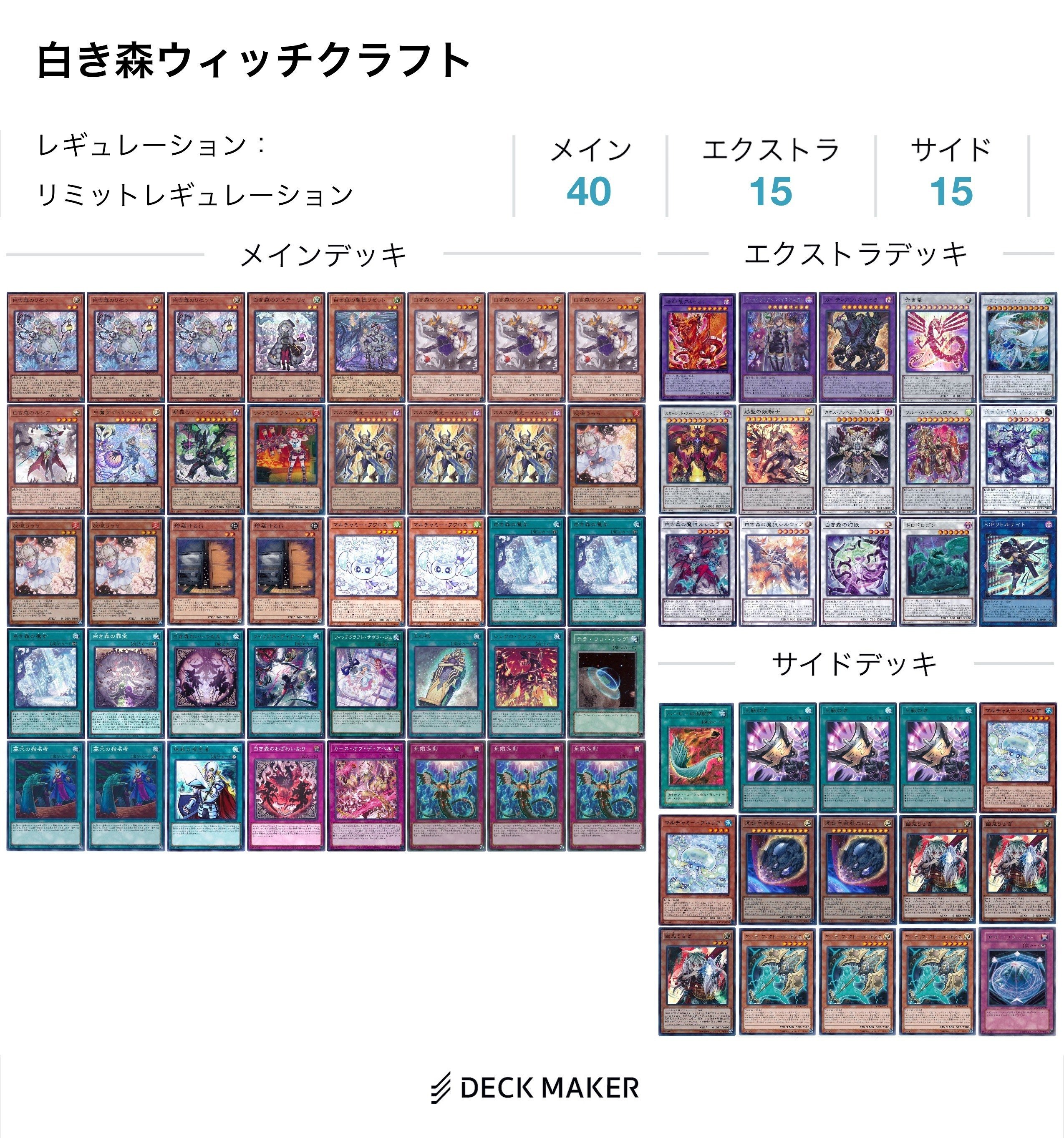 構築済みデッキ 遊戯王 白き森 ウィッチクラフト デッキ デッキパーツ