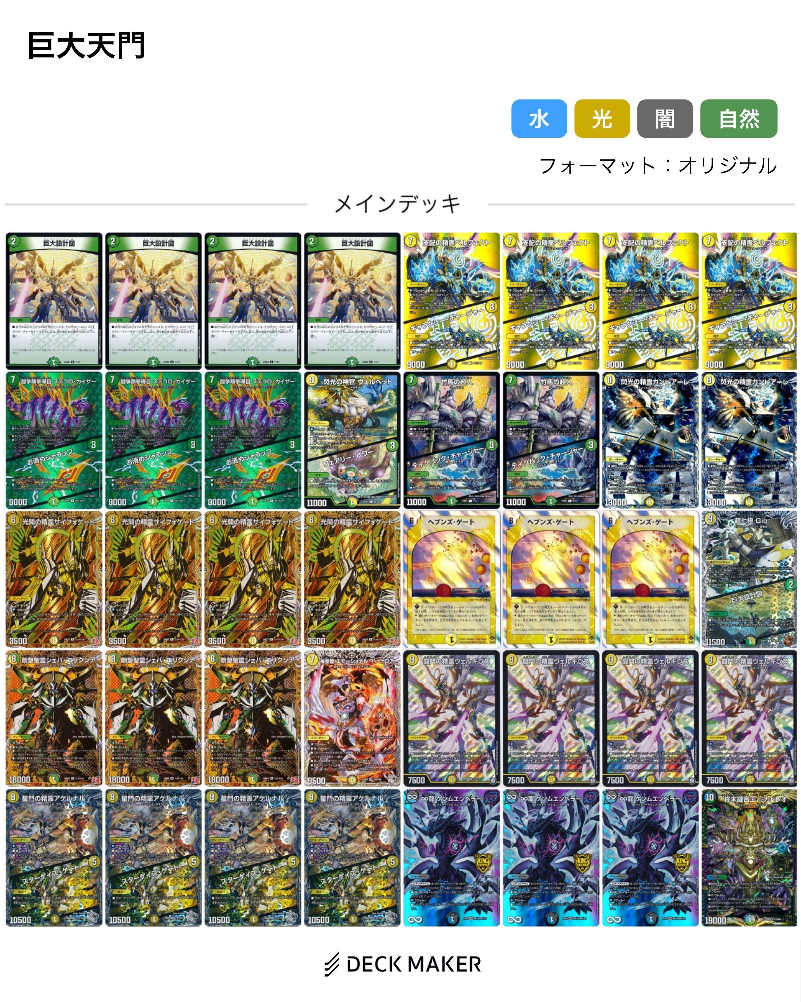 デュエルマスターズ 巨大天門デッキ 2024 巨大天門】 優勝デッキレシピ