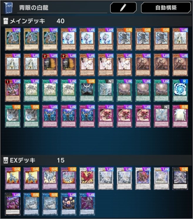 遊戯王 原石青眼デッキ メイン40枚+EX15枚 大会構築 遊戯王 大会構築原石
