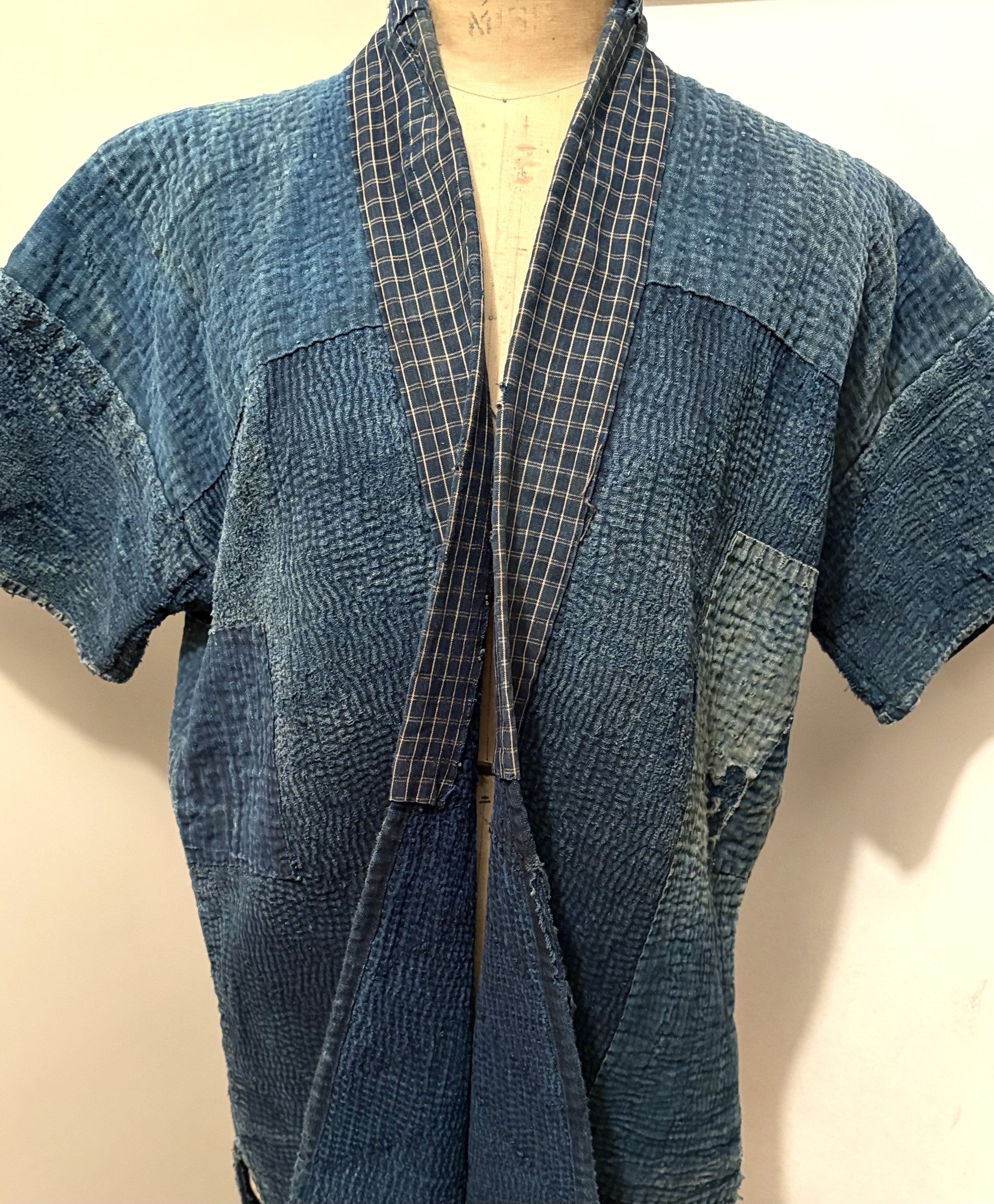 Yahoo!オークション - アンティーク・藍染 木綿 襤褸 野良着 BORO 古布