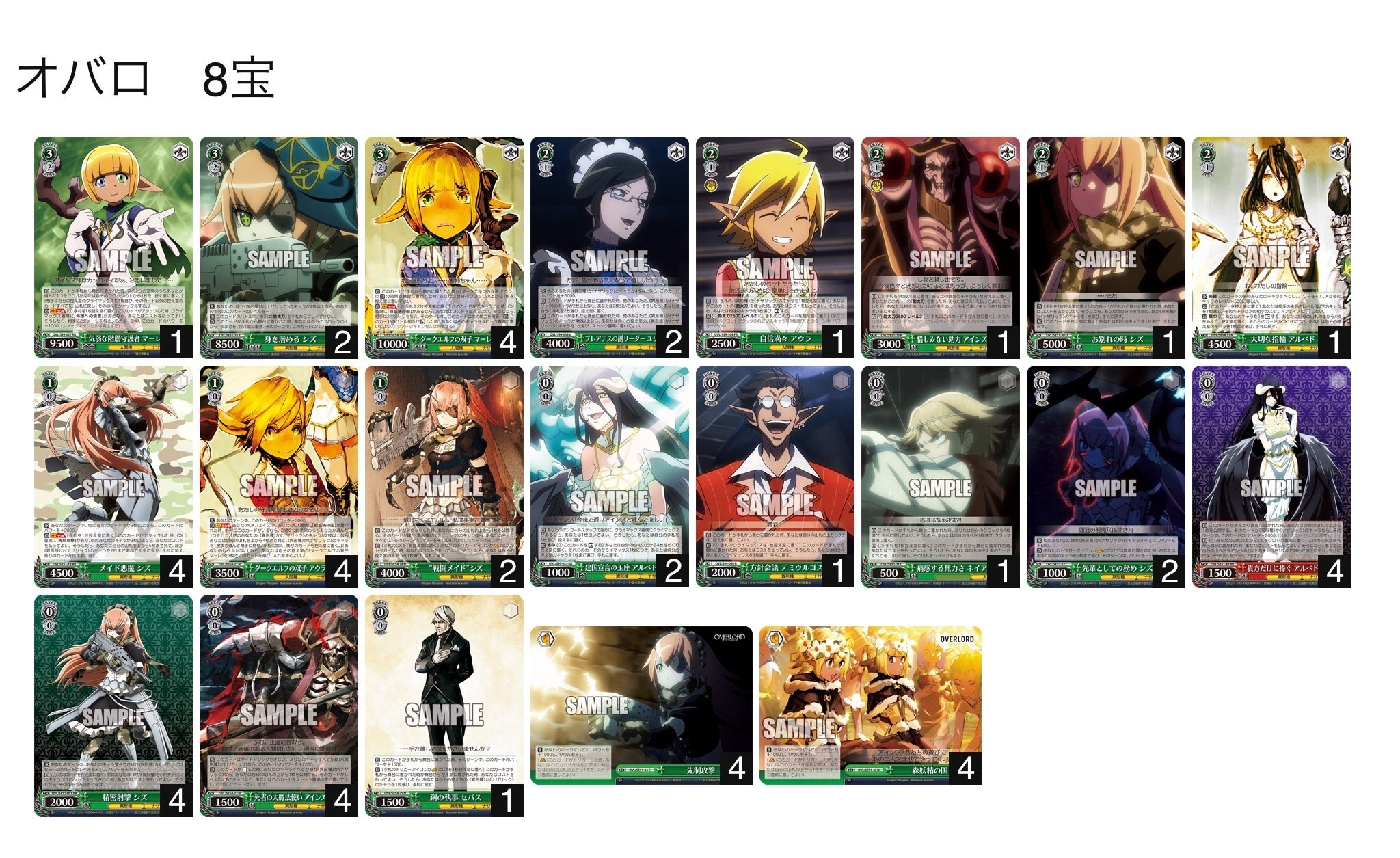 オーバーロード8宝 デッキ紹介｜ちょこ