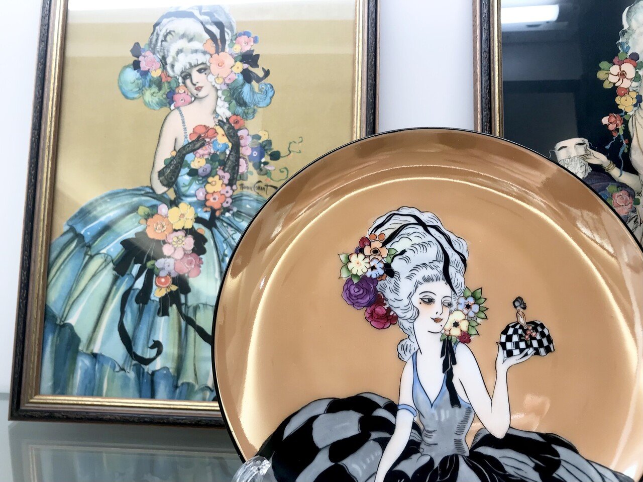 オールドノリタケ ラスター彩 デコレディー パフケース オールド