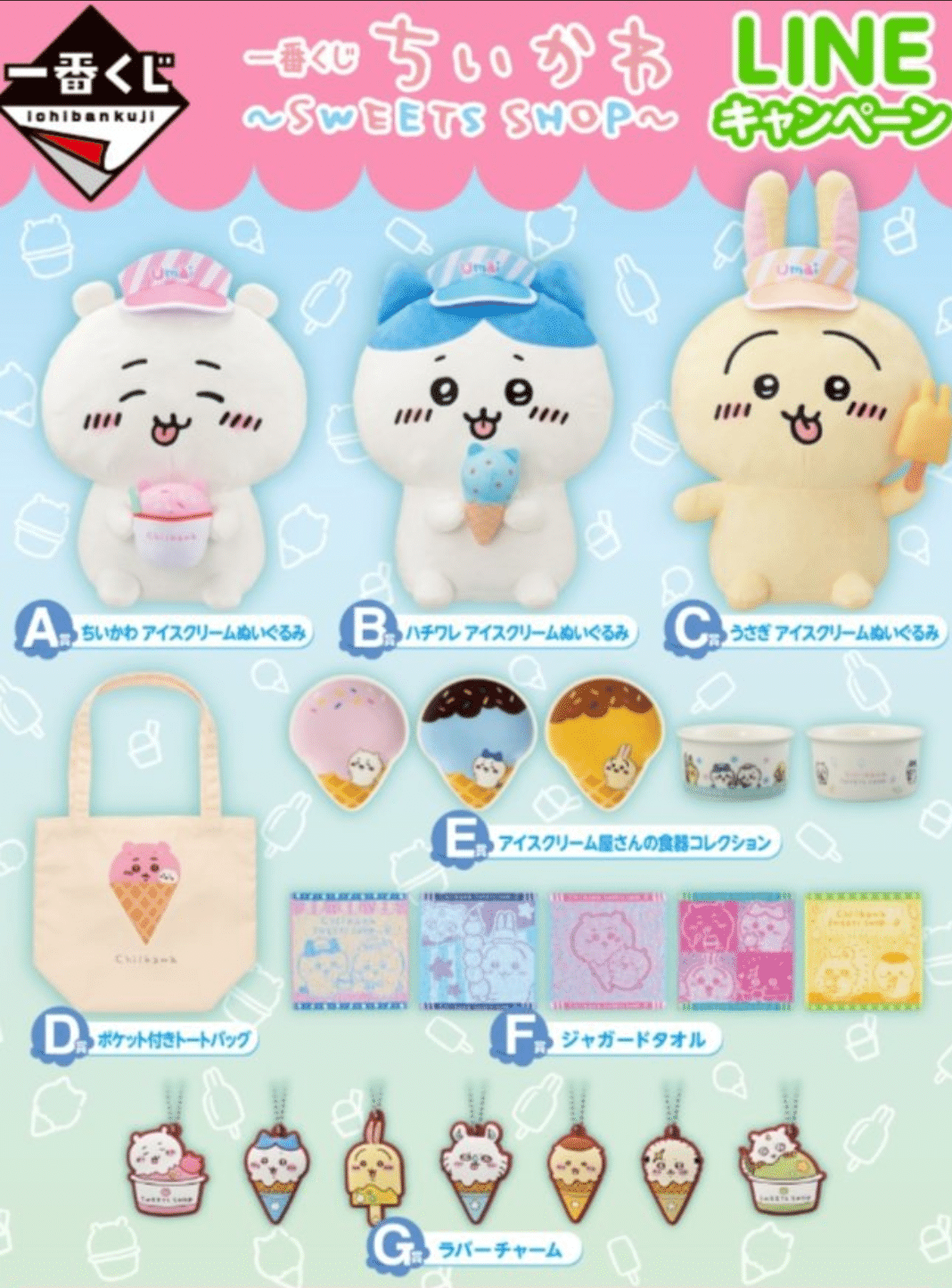 ちいかわ一番くじ】一番くじ ちいかわ SWEETS SHOP A賞 B賞