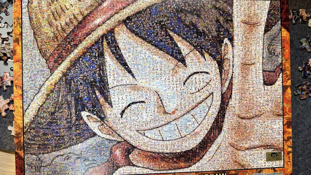 ♯3パズル日記 ワンピース モザイクアート【ルフィ】｜りょう