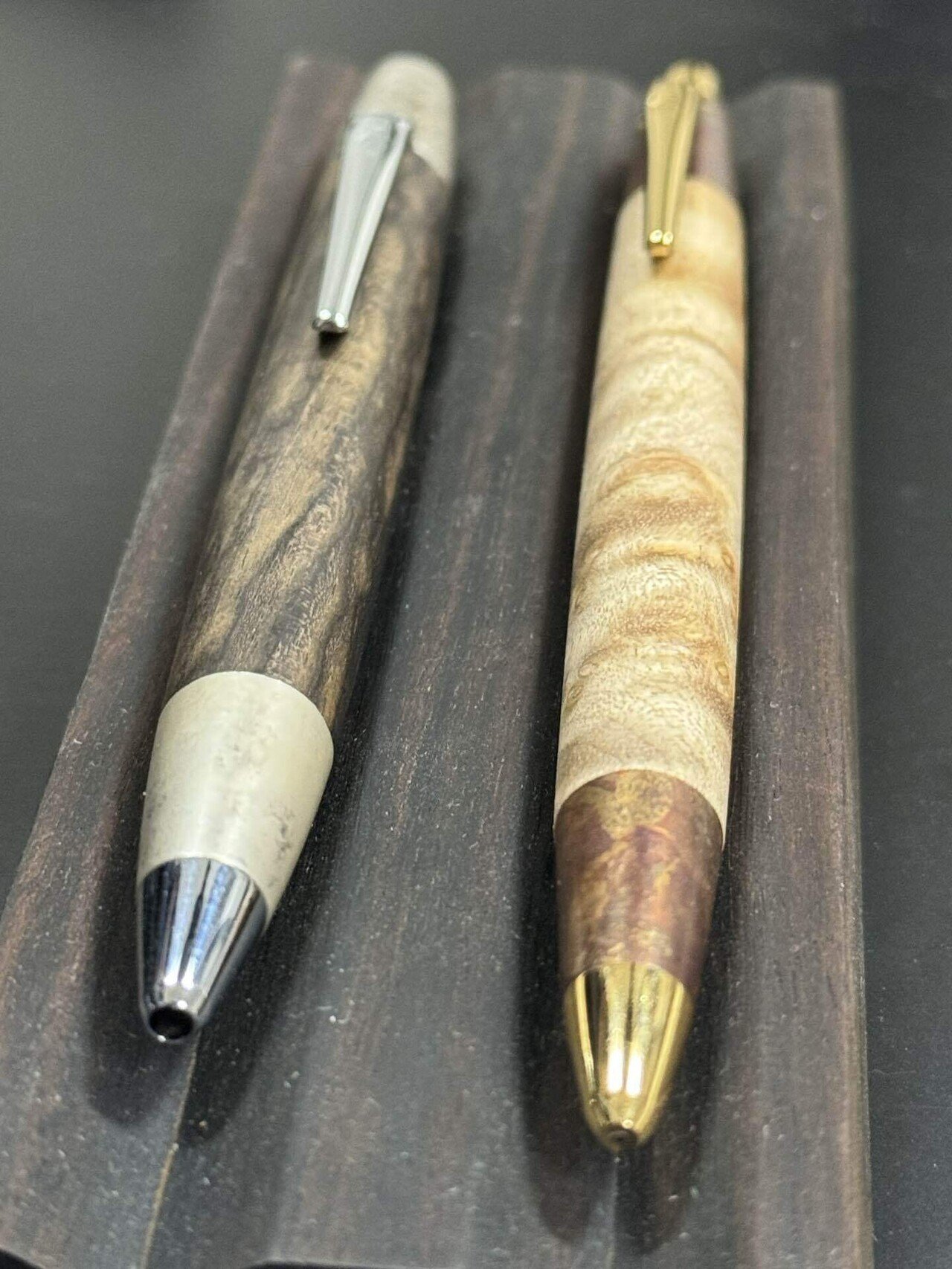 野原工芸 マーブルウッド 金金具 ボールペン 専用 野原工芸斑紋純銀