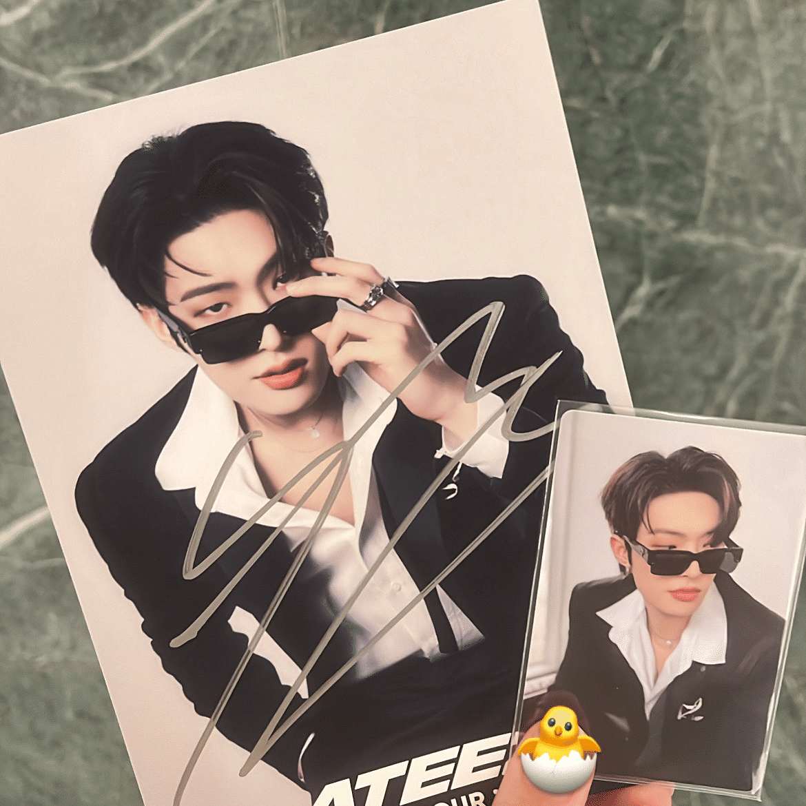 ATEEZサン サイン入りポラ チェキ ATEEZ サン 直筆サイン入り チェキ