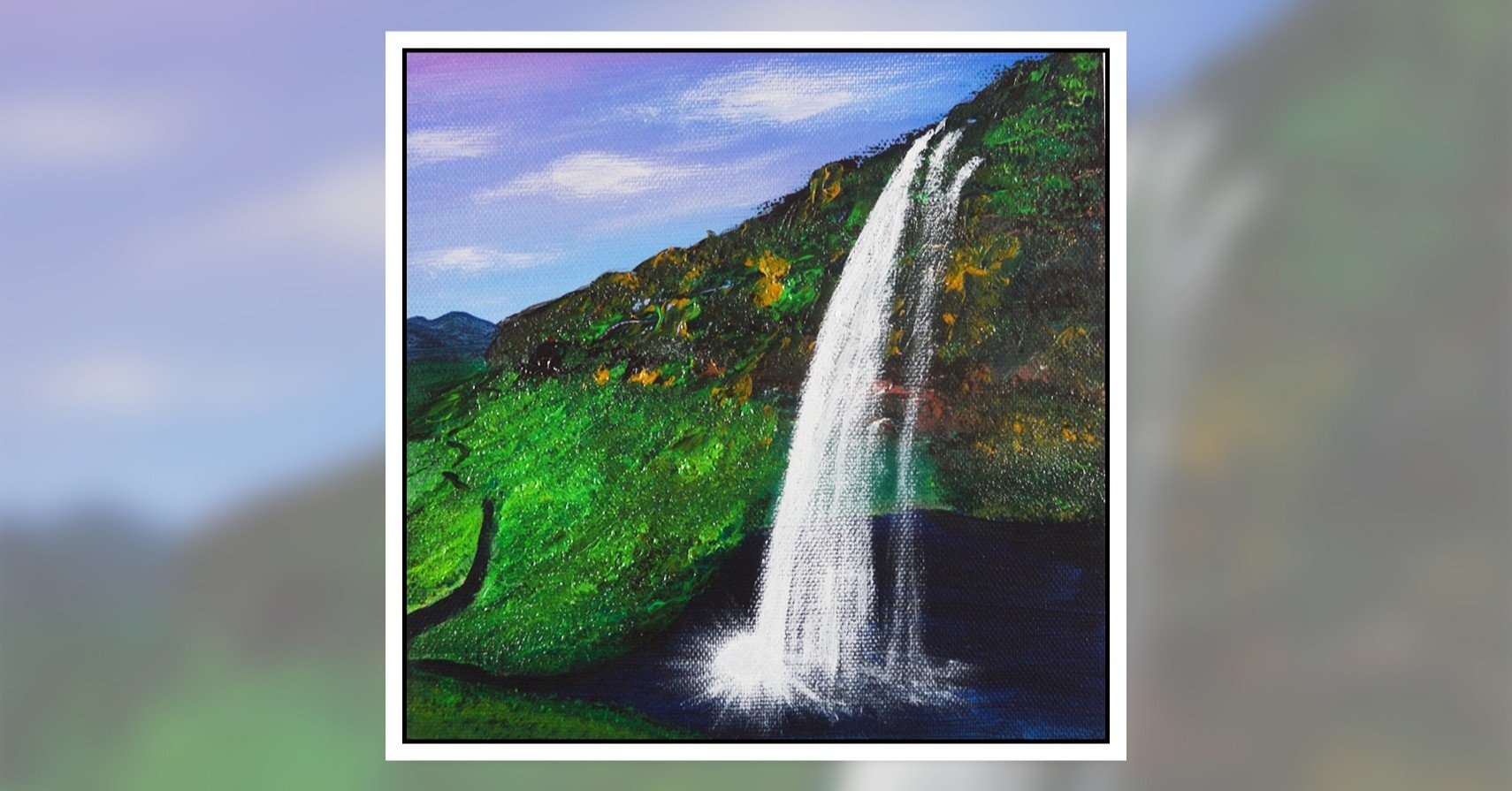 光の滝 抽象画 キャンパス アクリル 絵画 海 滝 水 光の滝 抽象画