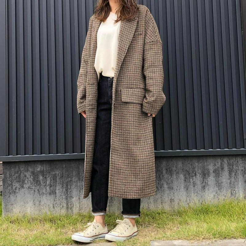 nooooku / ZARA(ザラ)の「チェック柄オーバーサイズコート」をあわせた
