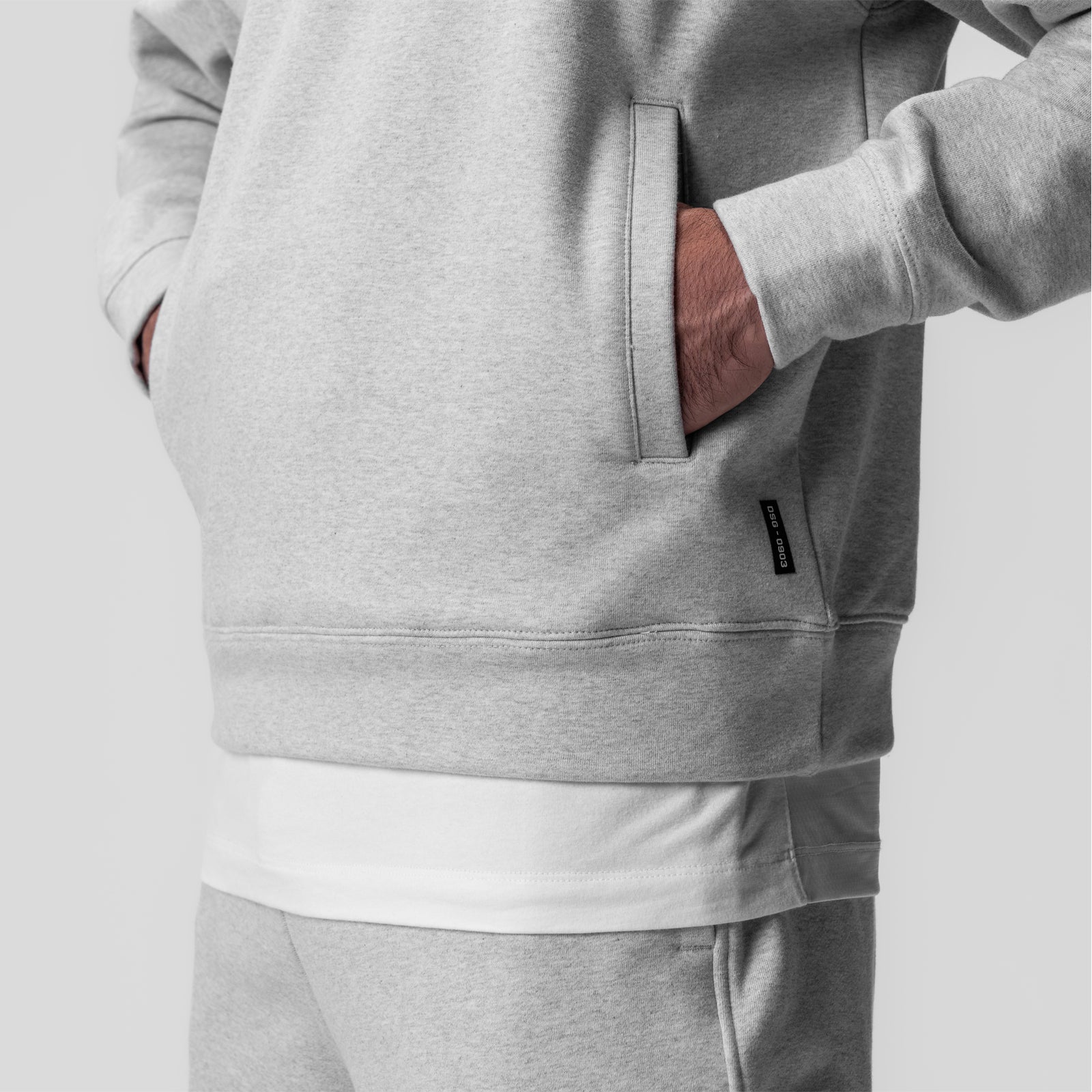 0903. Tech-Terry™ Paneled Quarter Zip - Heather Grey 
