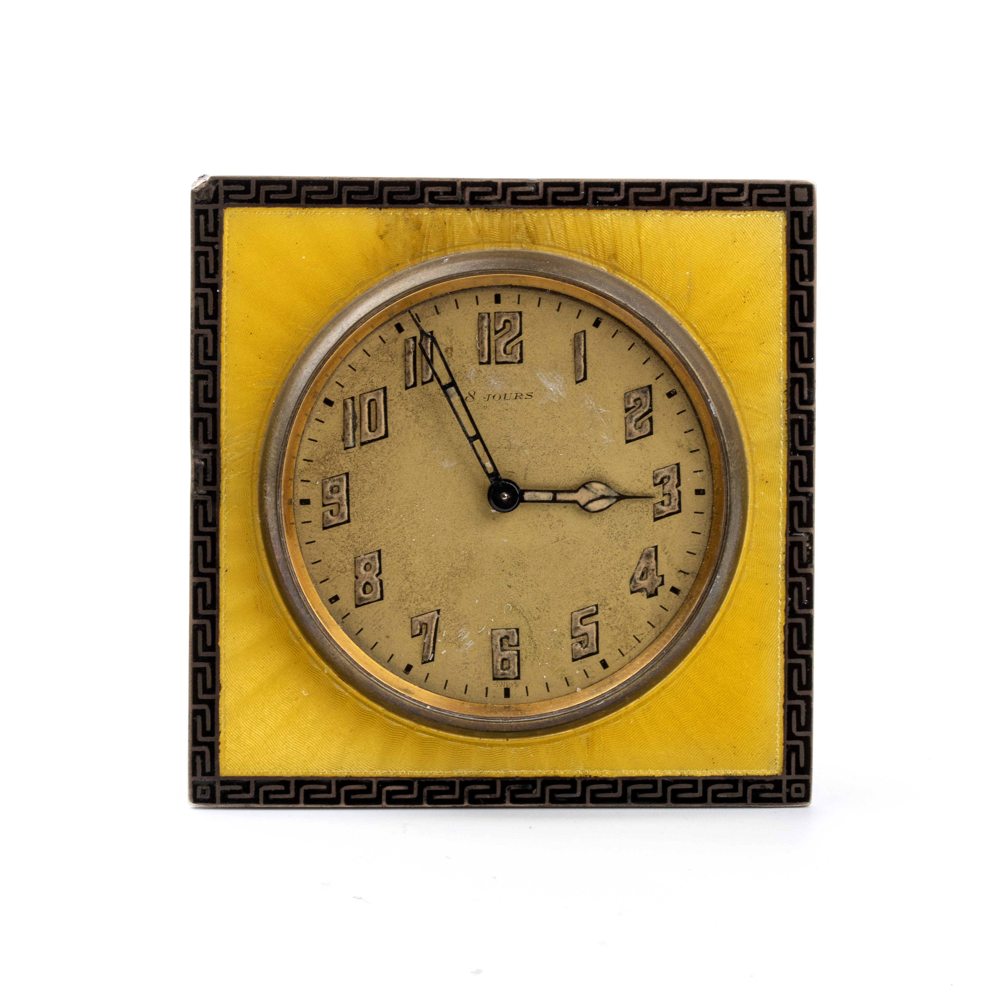A Schild & Co. : Art Déco table clock with enamels (1920s