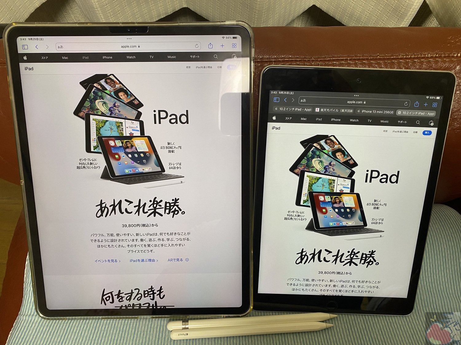 iPad 第9世代 256GB(+Apple pencil 第1世代) 箱付き 【公式通販】