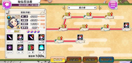 シノマス】秘伝忍法書のスキル・ルート解放はどれを優先すべき