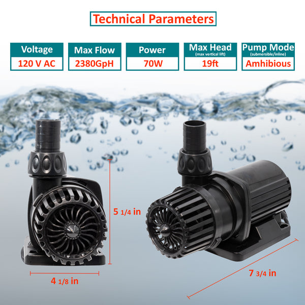 Aqua Dream 24v DC Wave Pump: Eco-Friendly 2400 GPH Power