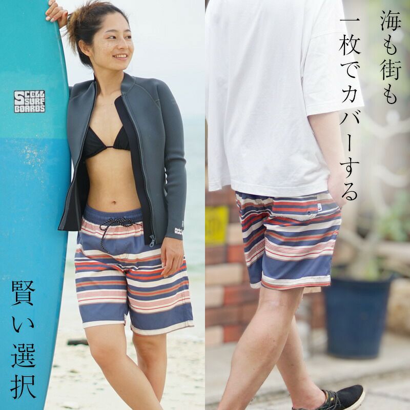 VEATM サーフパンツ L ホワイト/ブルー VEATM サーフパンツ L ホワイト