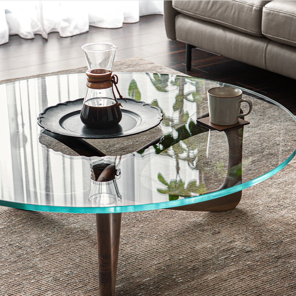 安い アルモニア ガラスセンターテーブル セパレートタイプ 丸テーブル