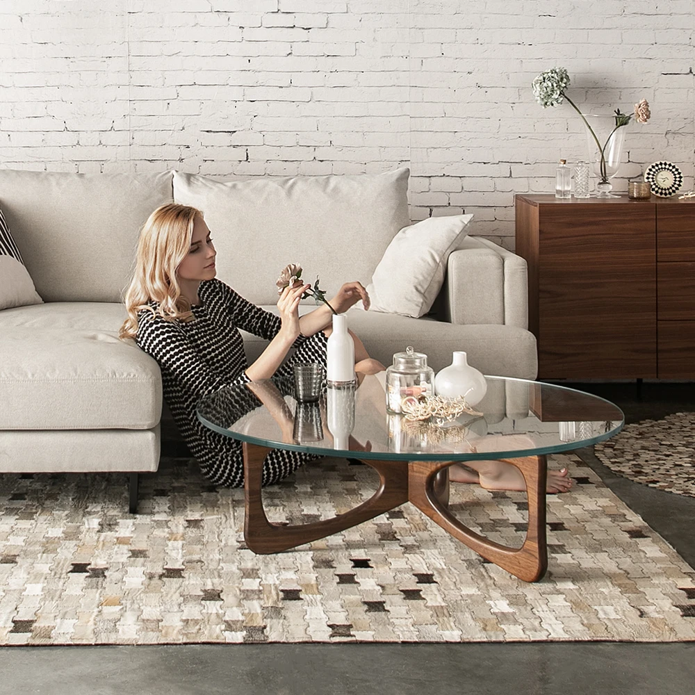 おしゃれ ガラス サイドテーブル テーブル ガラステーブル キャスター