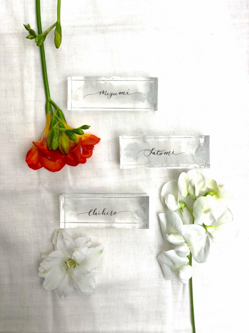 UVライトのいらないレジンでできる！「ニュアンスデザイン」席札の