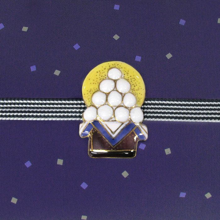 水月焼の帯留め 3点セット 木箱有り 水月焼の帯留め 3点セット 木箱