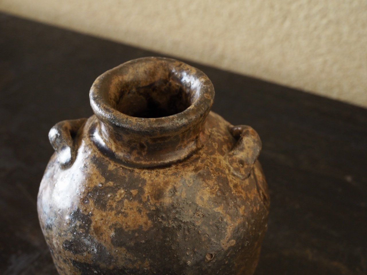 花器 古越前 お歯黒壺 蹲 室町 桃山 茶道 茶道具 茶花 華道 骨董 古