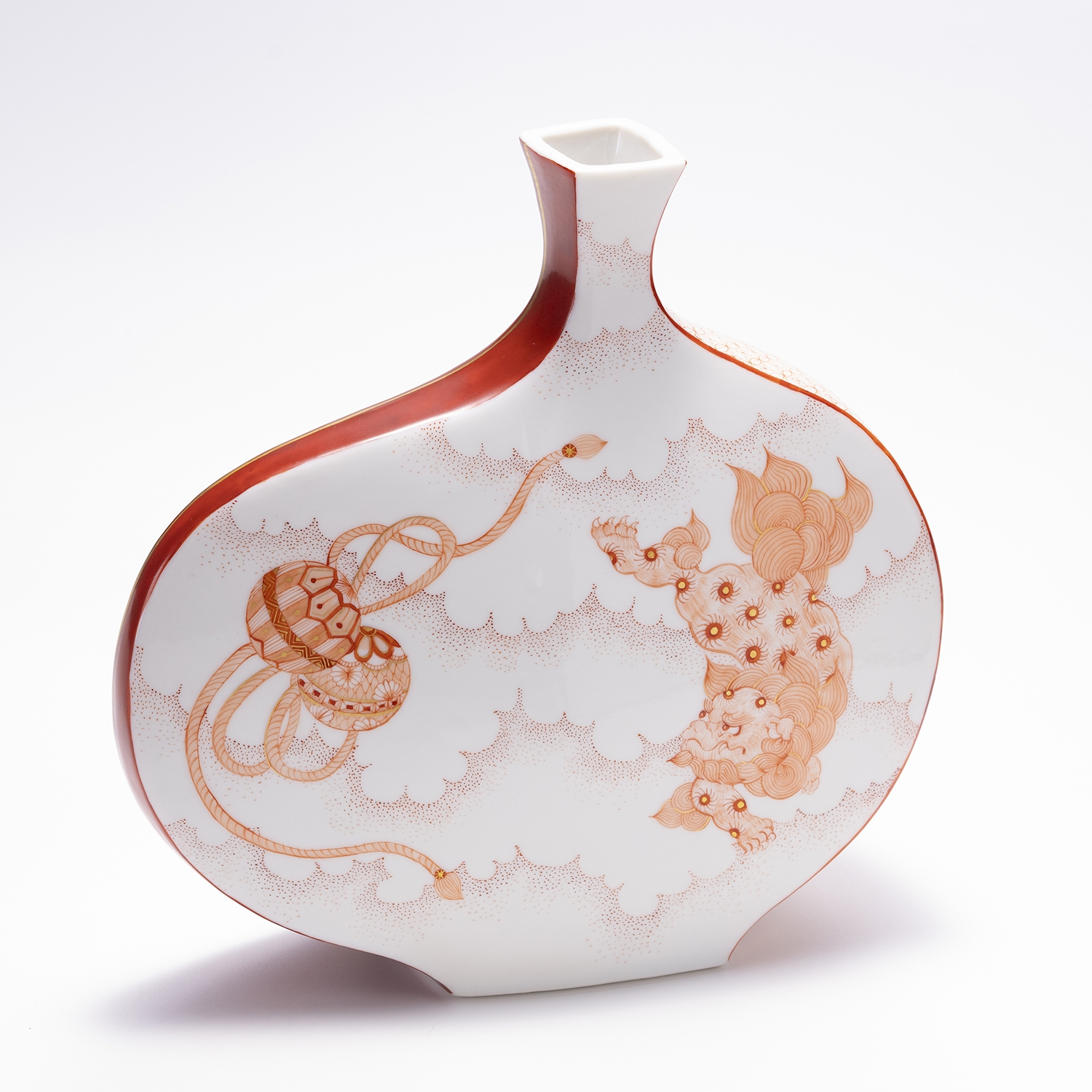 太田恵利香『 「扁壺」（阿吽獅子）【お問い合わせください】』 | 陶芸