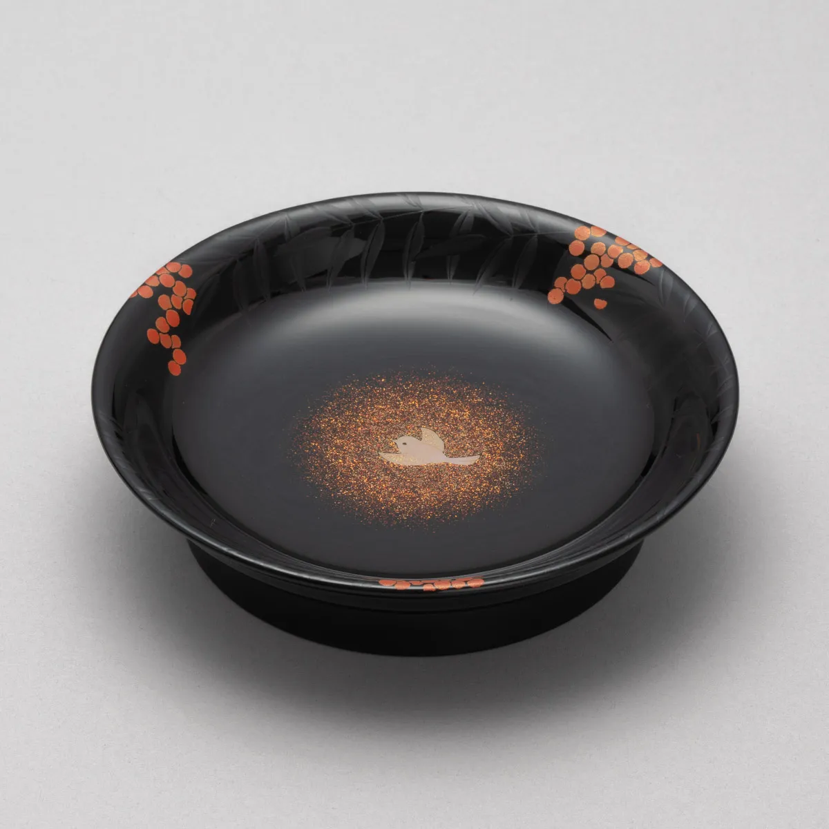 蒔絵螺鈿菓子器「秋実」（鳥） | Dish for Sweets with Design in Maki