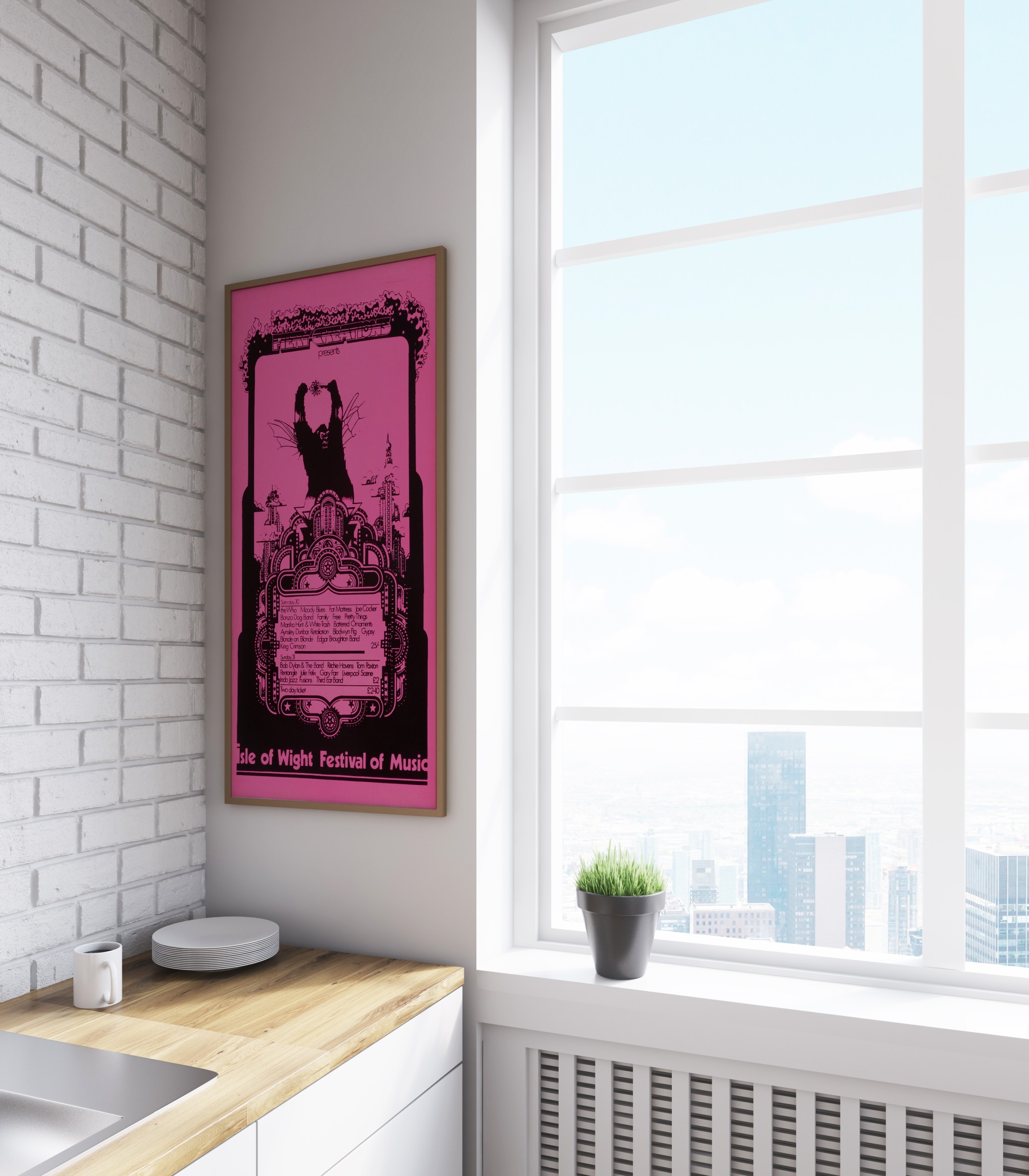 ワイト島 フェスティバル ポスター Dave Roe Vintage ワイト島