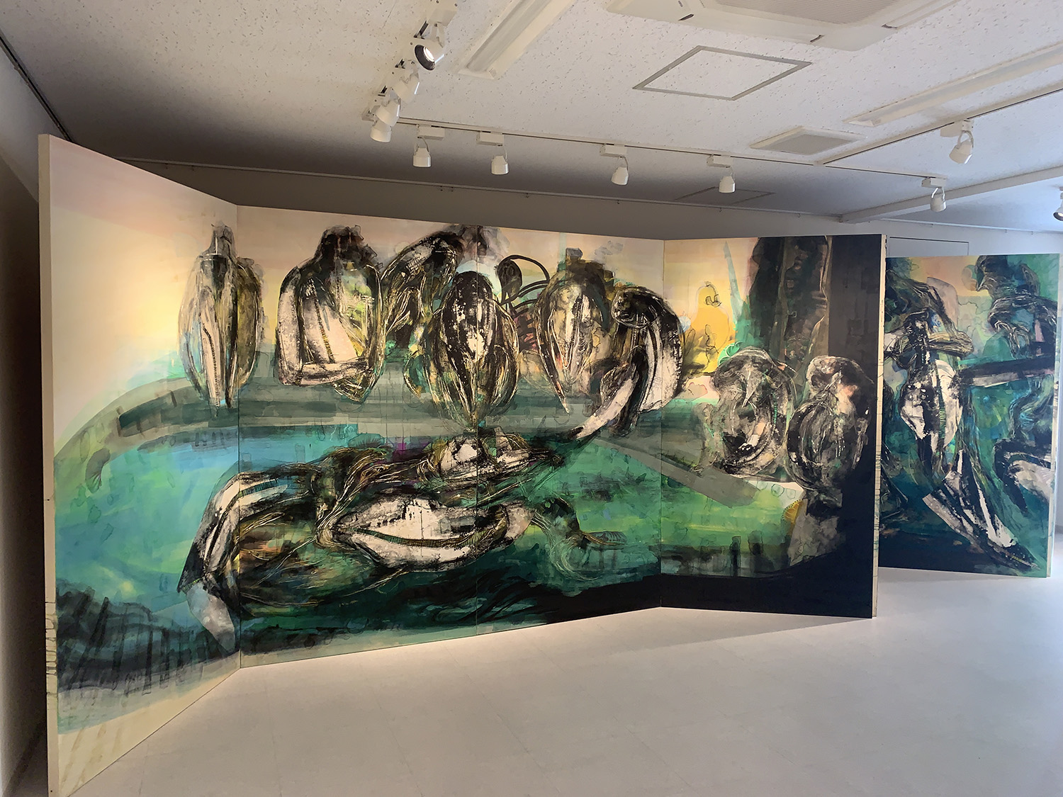 風景の中の人間像」丸木位里 丸木俊 内田あぐり 柴田智明の絵画