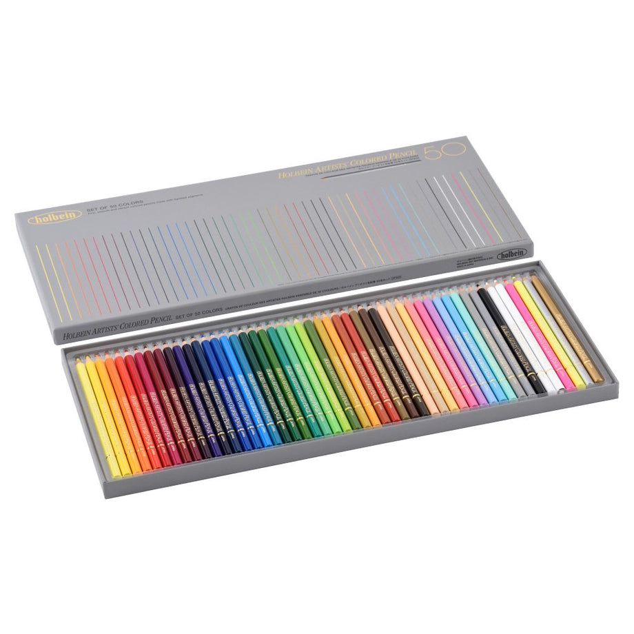 Holbein Artists Colored Pencils | 50 Colors Set Paper Box OP935