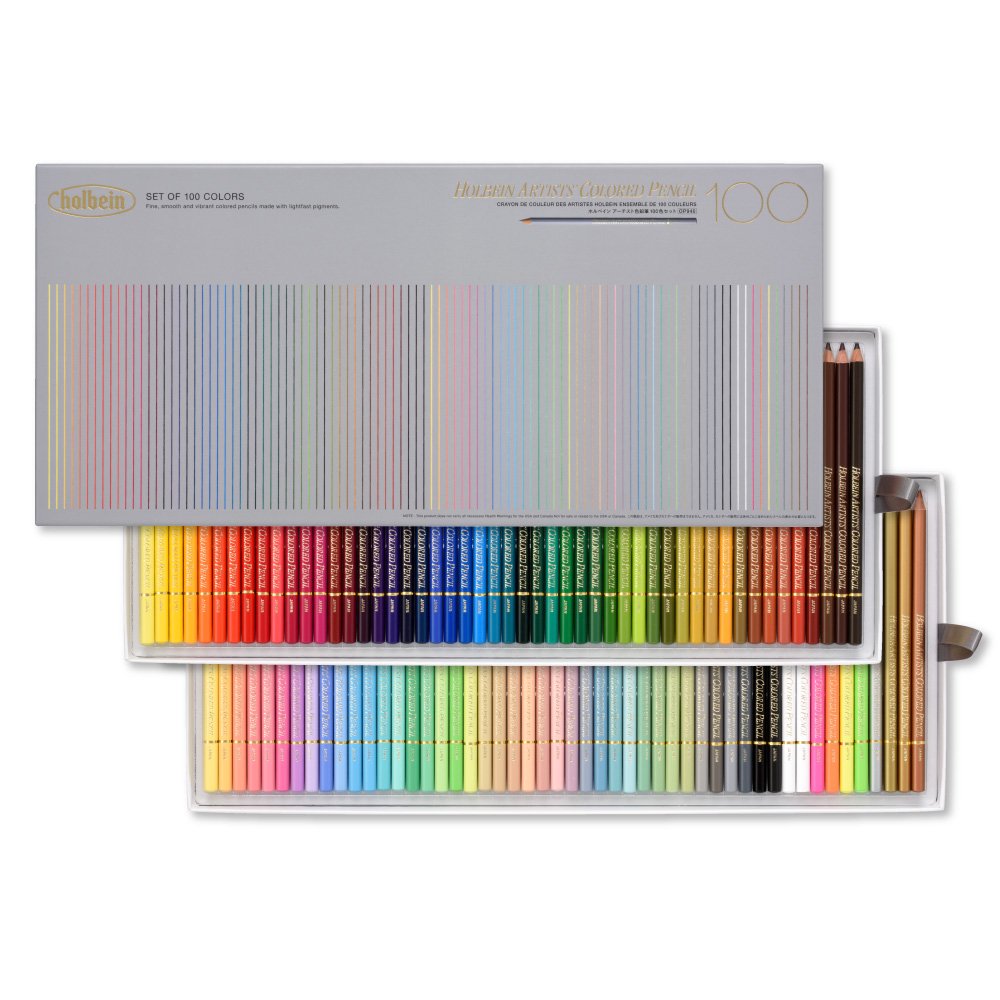 Holbein Artists Colored Pencils | 100 Color Set Paper Box OP940